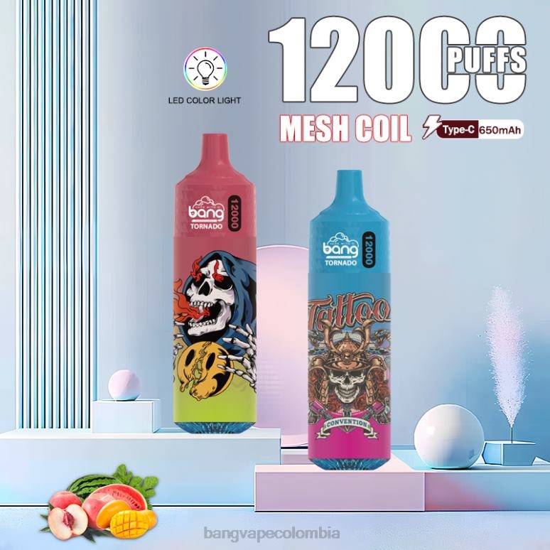 Bang Vape Tornado 12000 inhalaciones con bobina LED y malla. desechable 6Z0TJ4 - Vape Gang Colombia