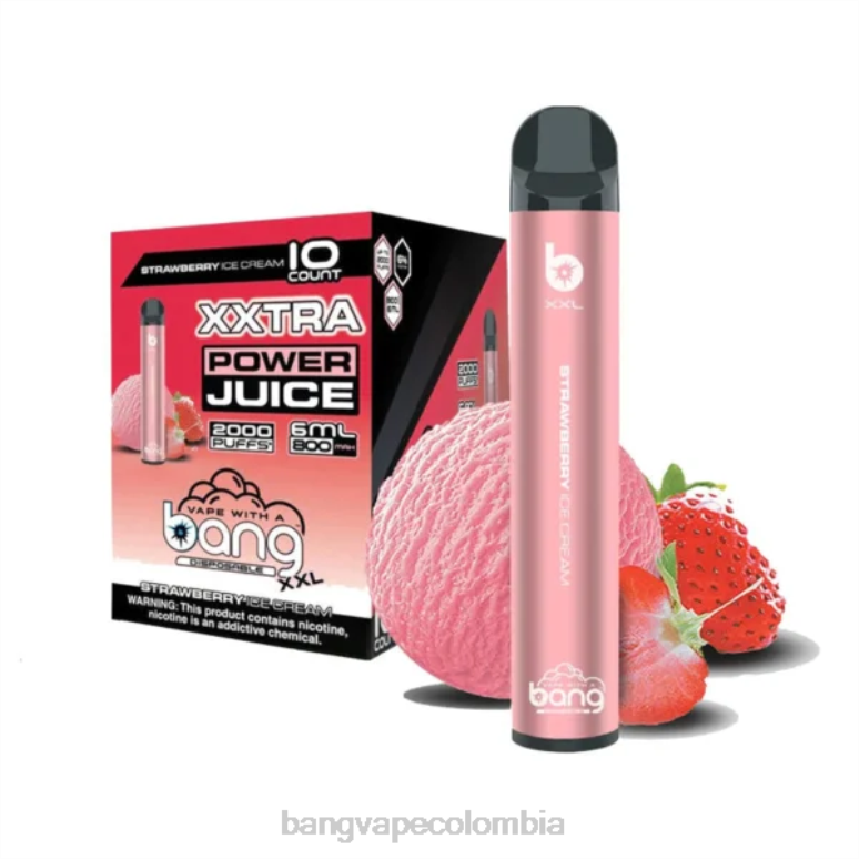 Bang Vape XXL 2000 bocanadas helado de fresa 6Z0TJ23 - Bang Vape Colombia