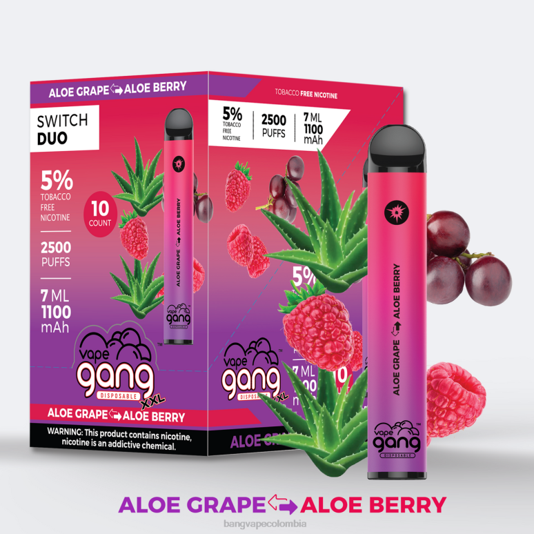 Vape Gang Switch Duo 2 sabores (caja de 10) manzana roja - manzana verde 6Z0TJ46 - Bang Vape Flavors