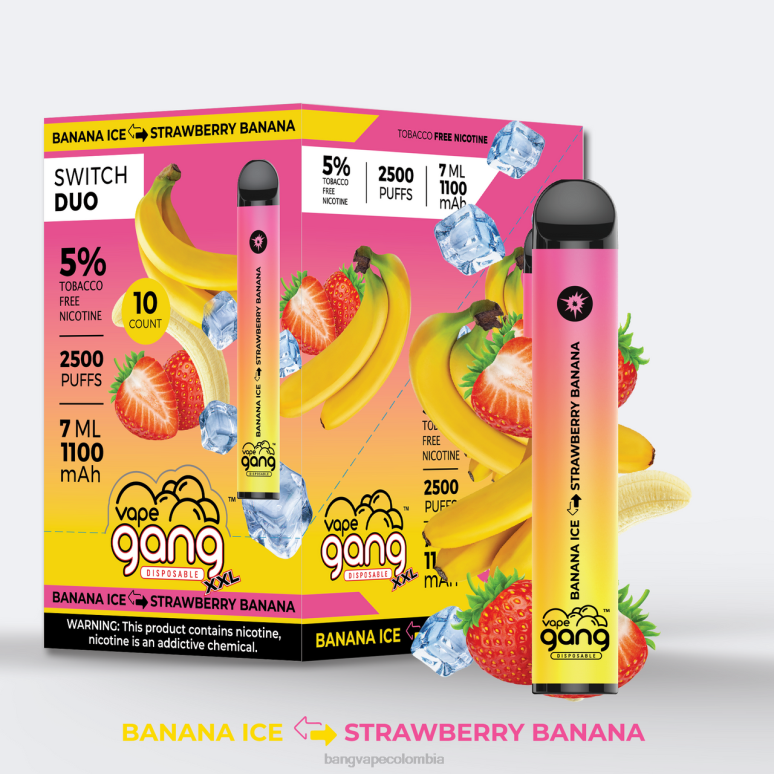 Vape Gang Switch Duo 2 sabores (caja de 10) manzana roja - manzana verde 6Z0TJ46 - Bang Vape Flavors