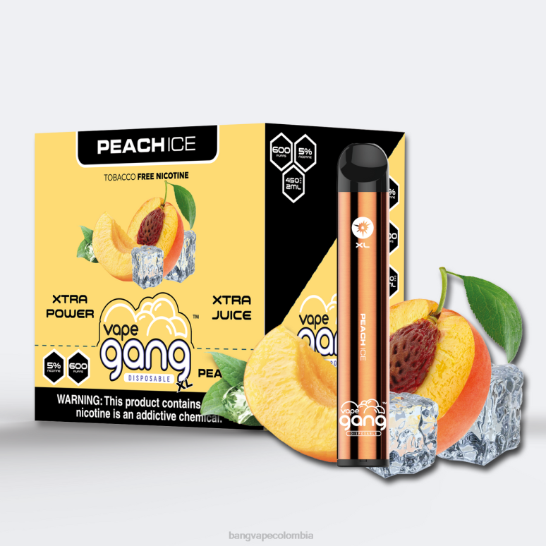 Vape Gang XL vaporizadores desechables 600 inhalaciones (caja de 10) hielo de durazno 6Z0TJ77 - Vape Gang Bogotá