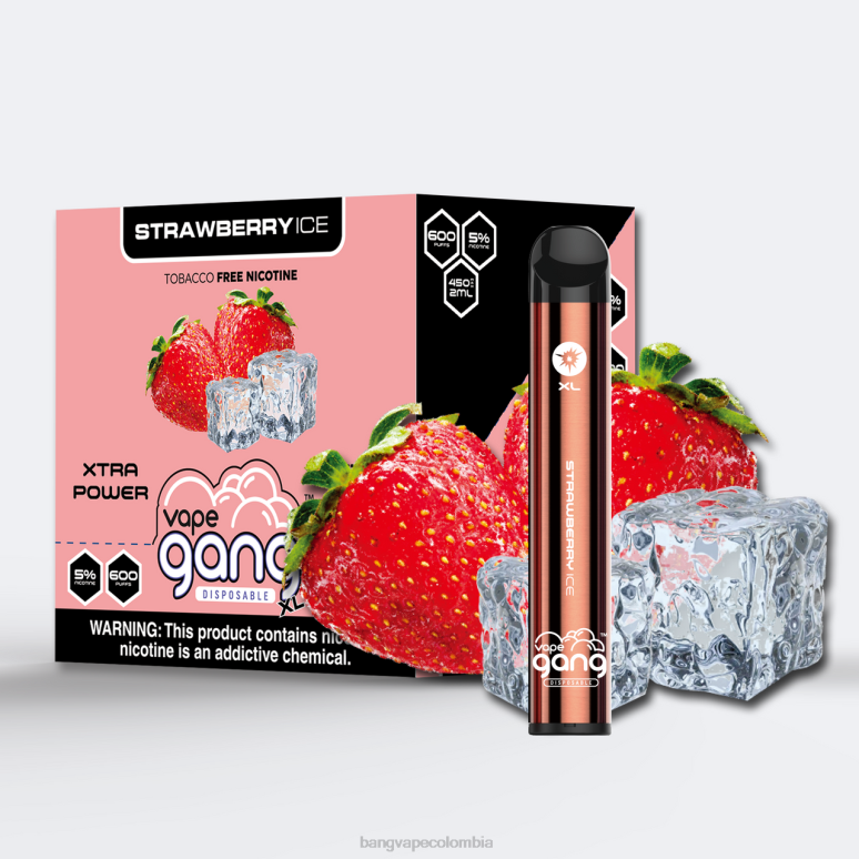Vape Gang XL vaporizadores desechables 600 inhalaciones (caja de 10) hielo de fresa 6Z0TJ78 - Bang Vape Flavors