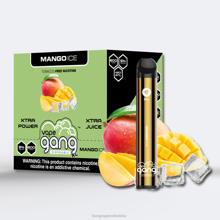 Vape Gang XL vaporizadores desechables 600 inhalaciones (caja de 10) hielo de mango 6Z0TJ68 - Bang Vape Flavors