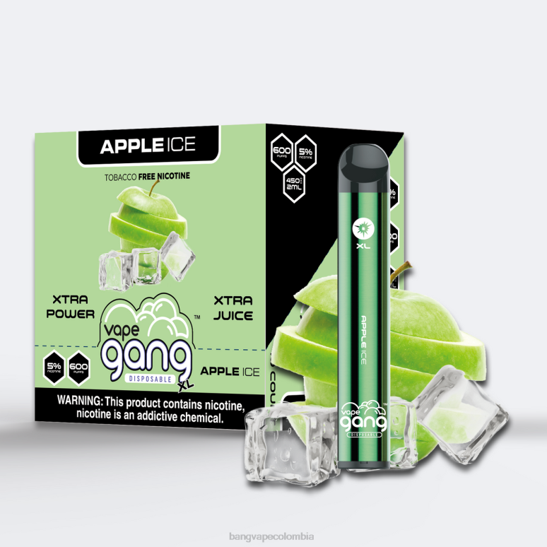 Vape Gang XL vaporizadores desechables 600 inhalaciones (caja de 10) hielo de manzana 6Z0TJ67 - Vape Gang Bogotá